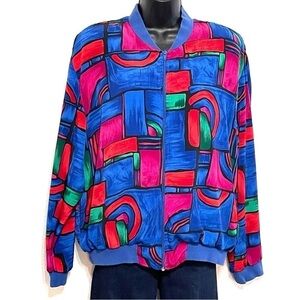 VINTAGE Teddi Woman Future Blue Abstract Design Size XL